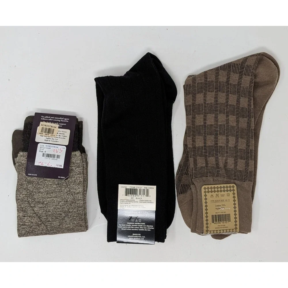 Nordstrom Casual Regular Socks - Goldtoe Chadwick - Davanti - Lot of 3 - NWT